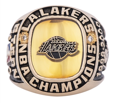 2000 Los Angeles Lakers 14K David Stern Commemorative NBA Championship Ring 